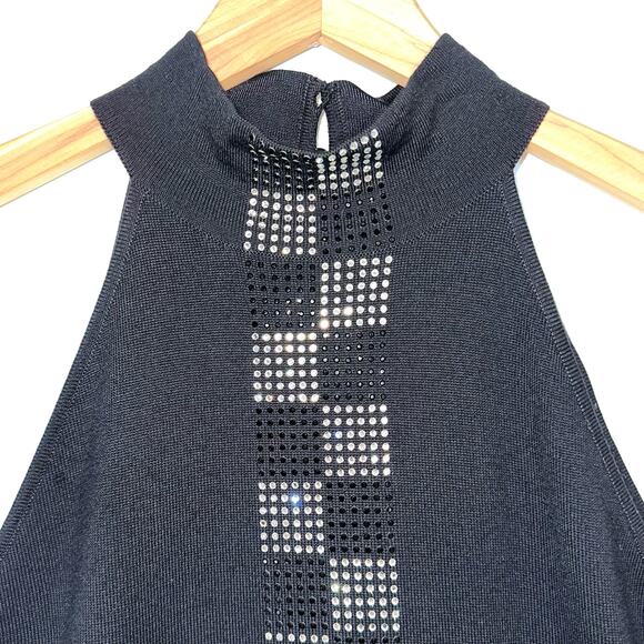 Escada Wool Blend Rhinestone Halter Sleeveless Top Size US 12 - Picture 2 of 9